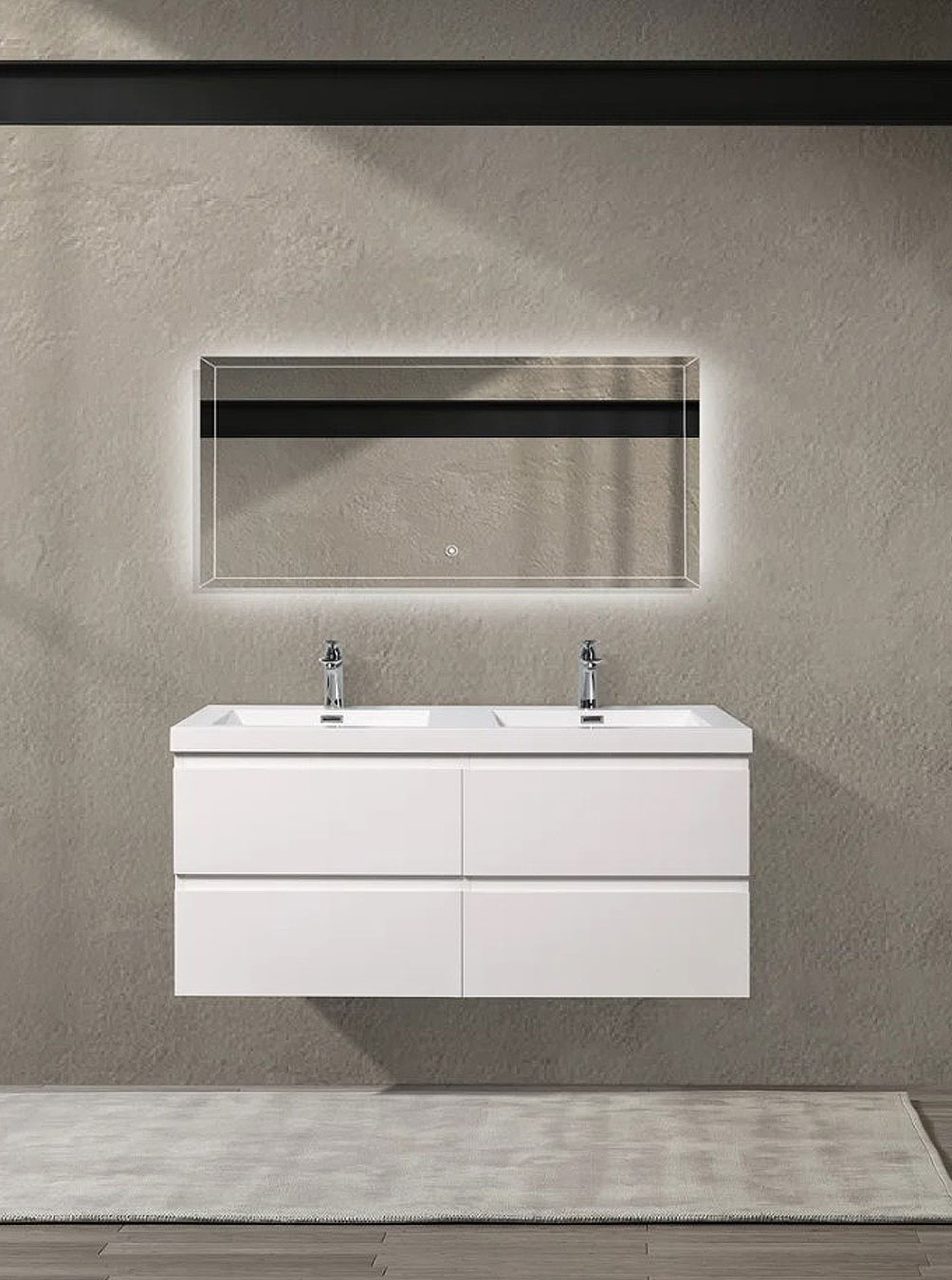 Angela 48"D Gloss White Vanity Sense Inc.